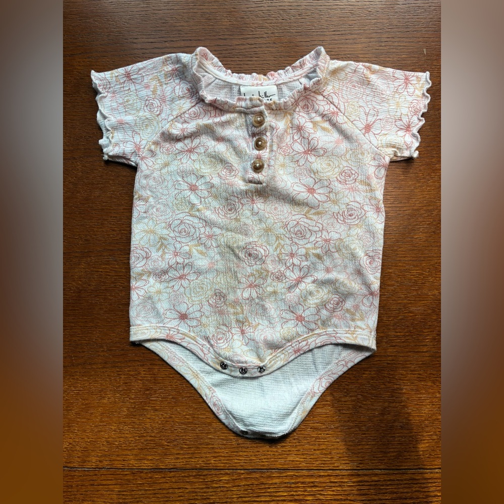 Nicole Miller Floral Kids One Piece - Pink and Cream